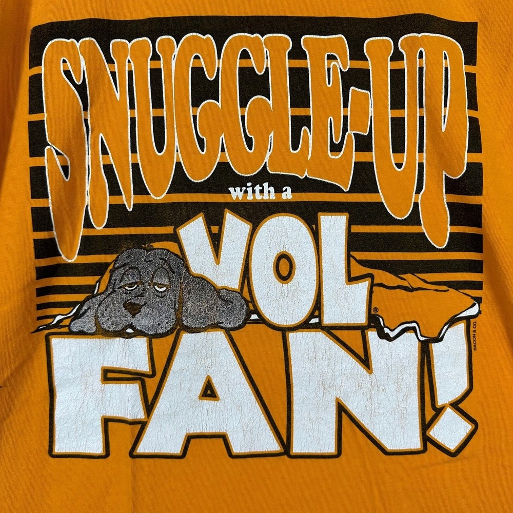 VINTAGE Castaways Tennessee Volunteers T Shirt Mens OSFA Orange Vol Fan Dog 90s - Picture 3 of 7